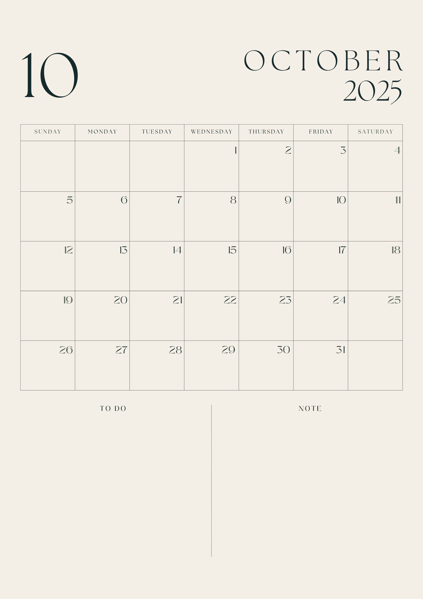 2025 Monthly Calendar | Printable Year Planner | Minimalist Monthly Layout | Instant Download A4 PDF