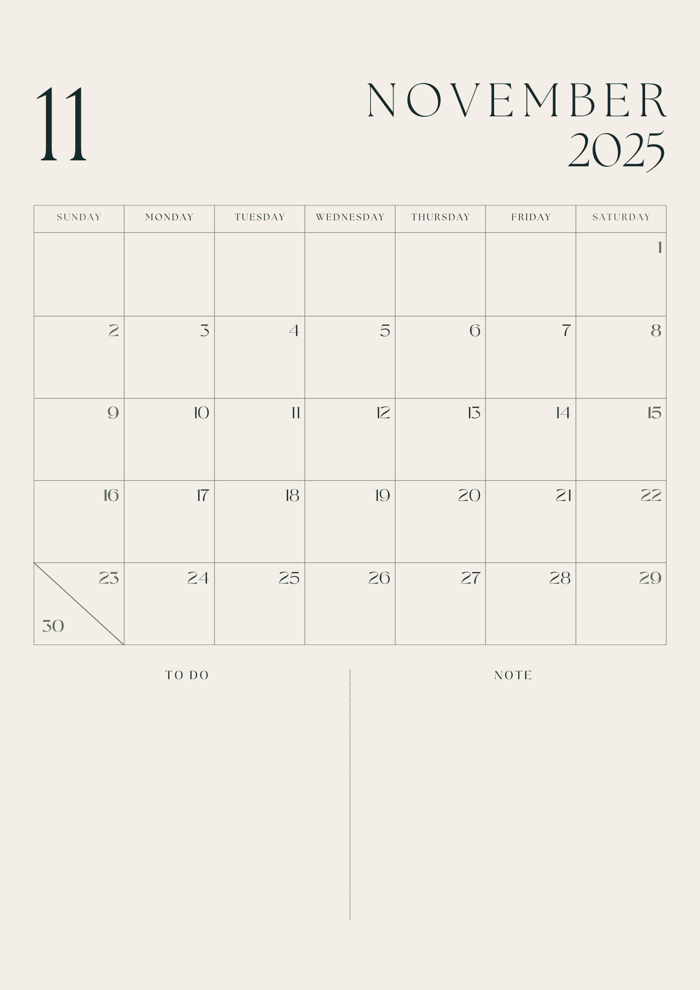2025 Monthly Calendar | Printable Year Planner | Minimalist Monthly Layout | Instant Download A4 PDF