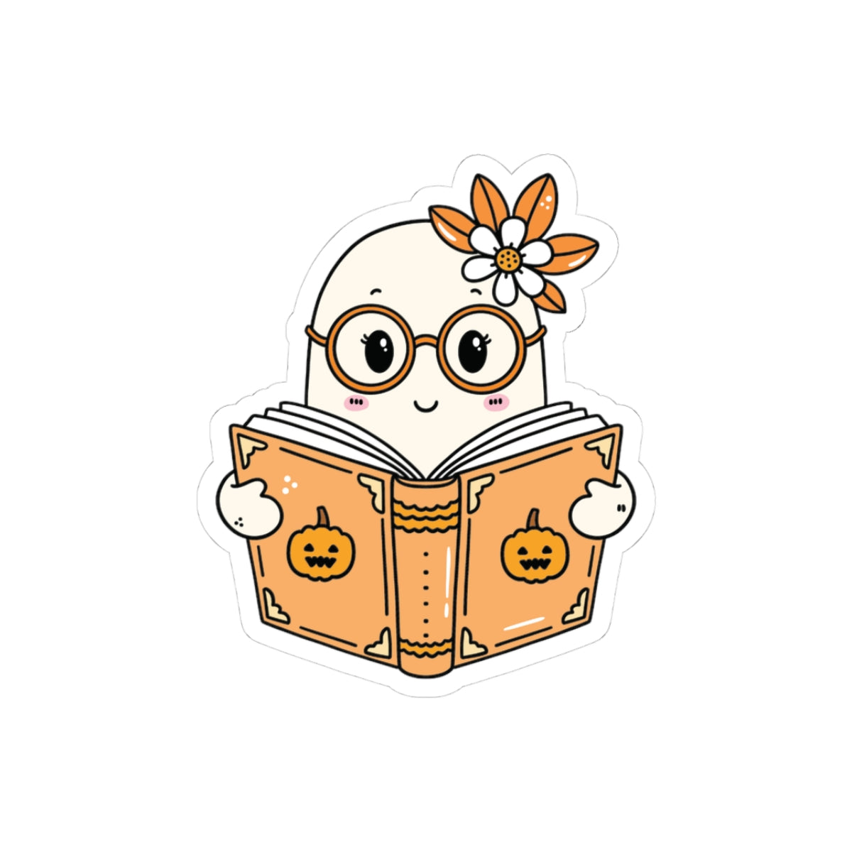 Cute Bookworm Kiss-Cut Stickers