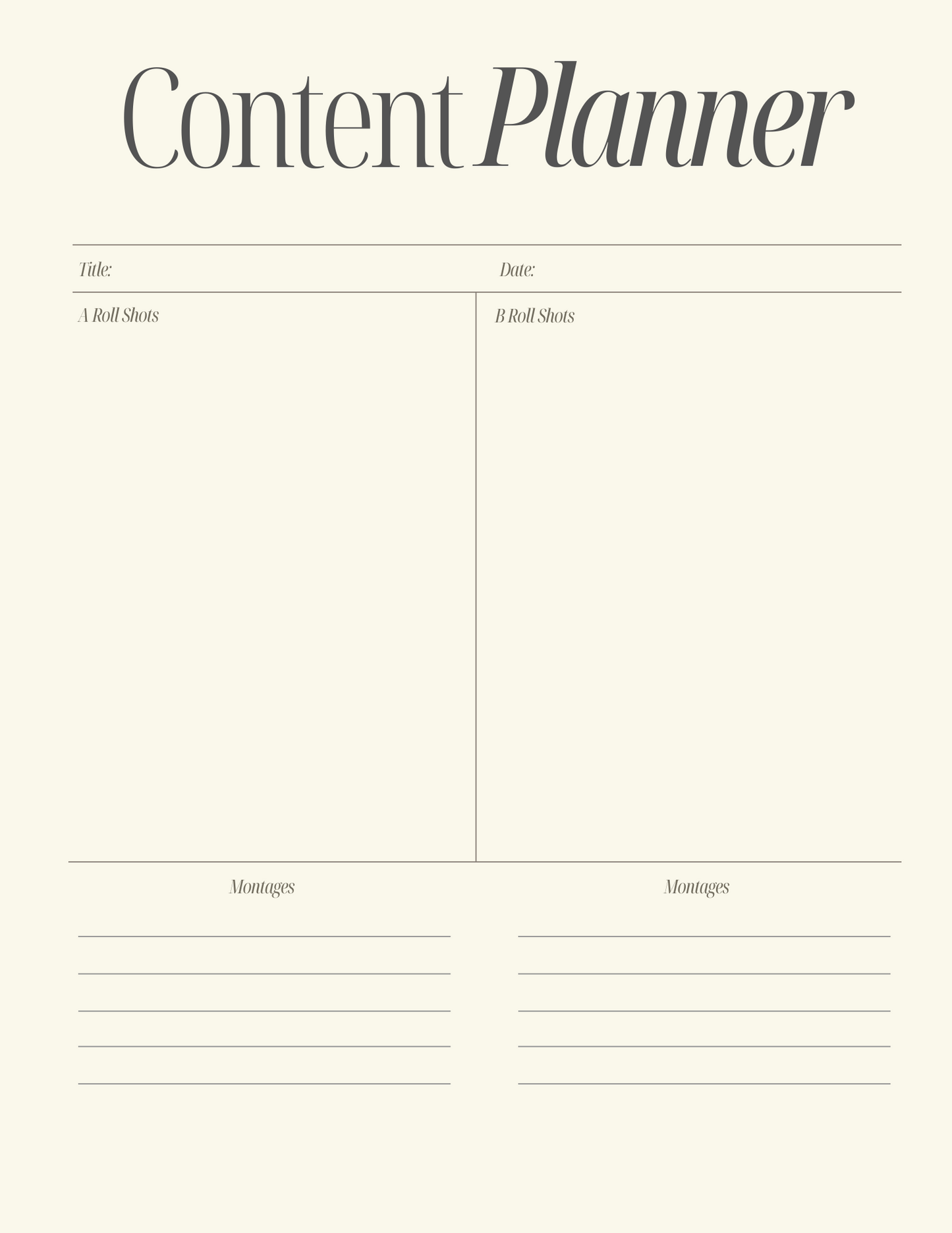 Ultimate Video Content Planner for Creators