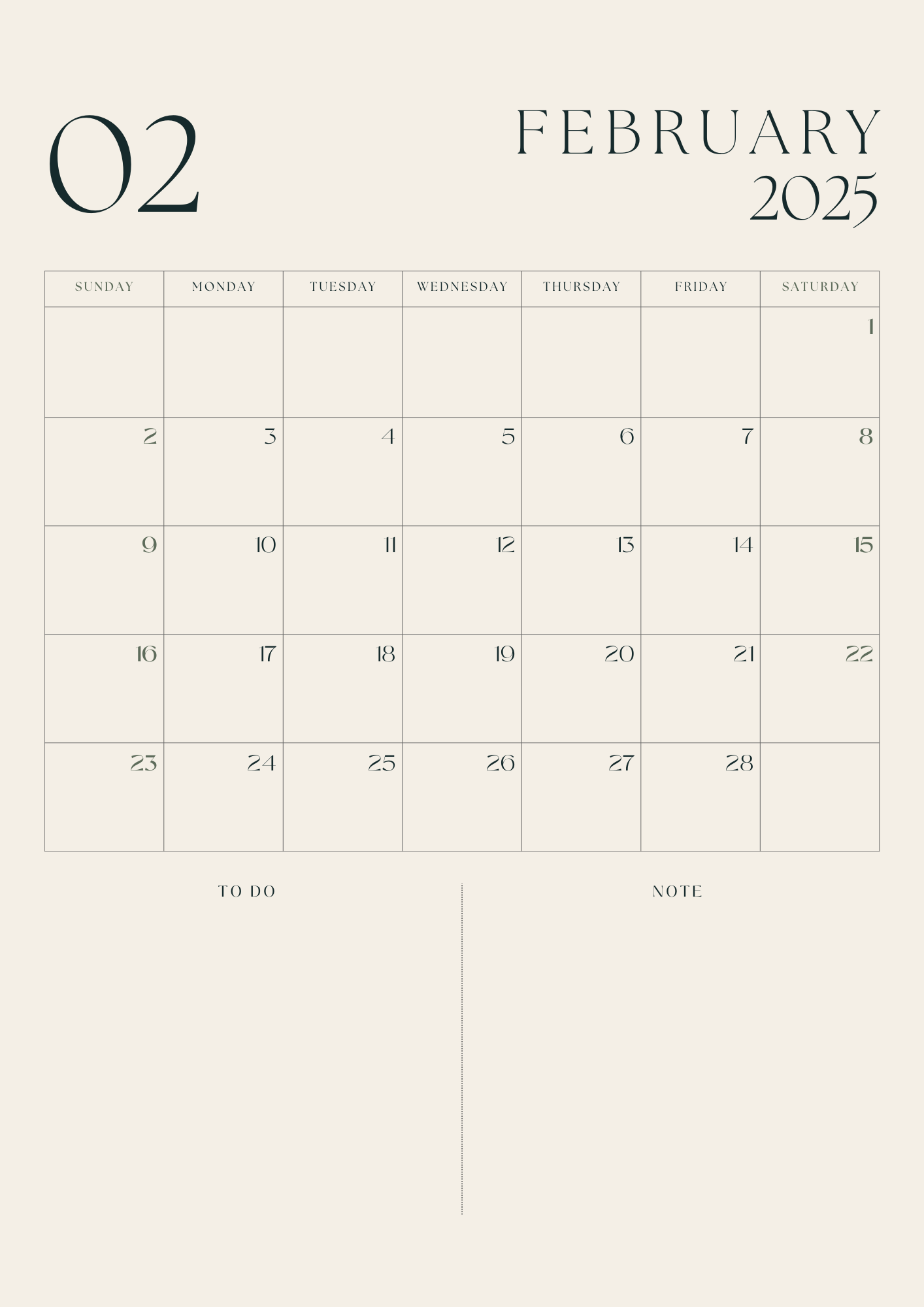 2025 Monthly Calendar | Printable Year Planner | Minimalist Monthly Layout | Instant Download A4 PDF