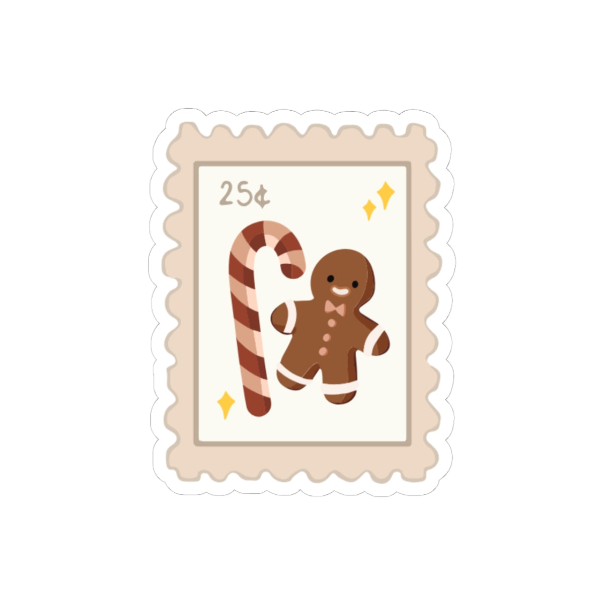 Gingerbread Stamp Kiss-Cut Sticker