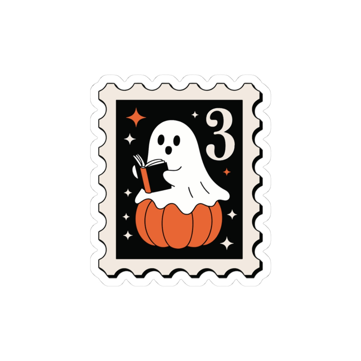 Ghostly Pumpkin Kiss-Cut Stickers