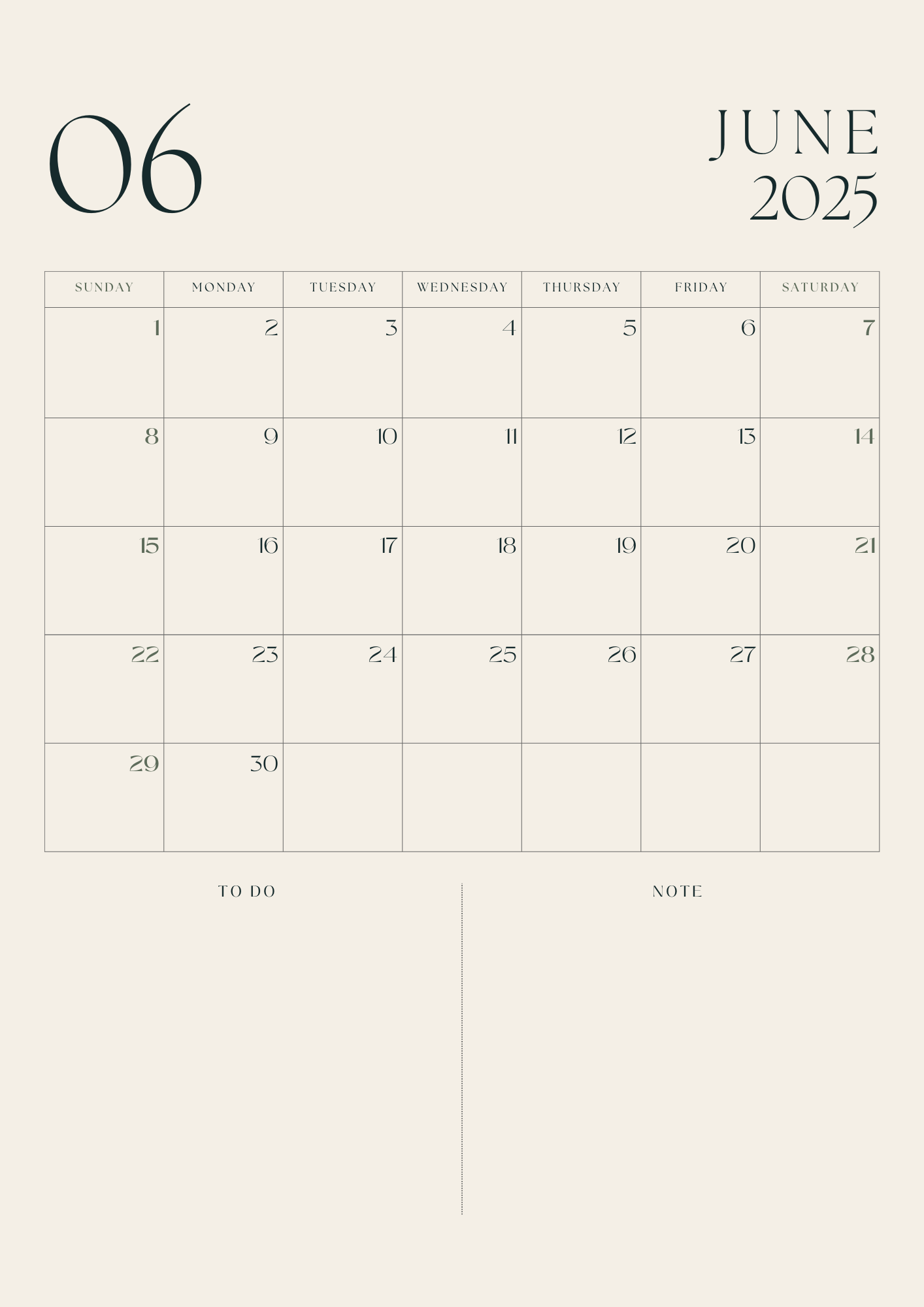 2025 Monthly Calendar | Printable Year Planner | Minimalist Monthly Layout | Instant Download A4 PDF