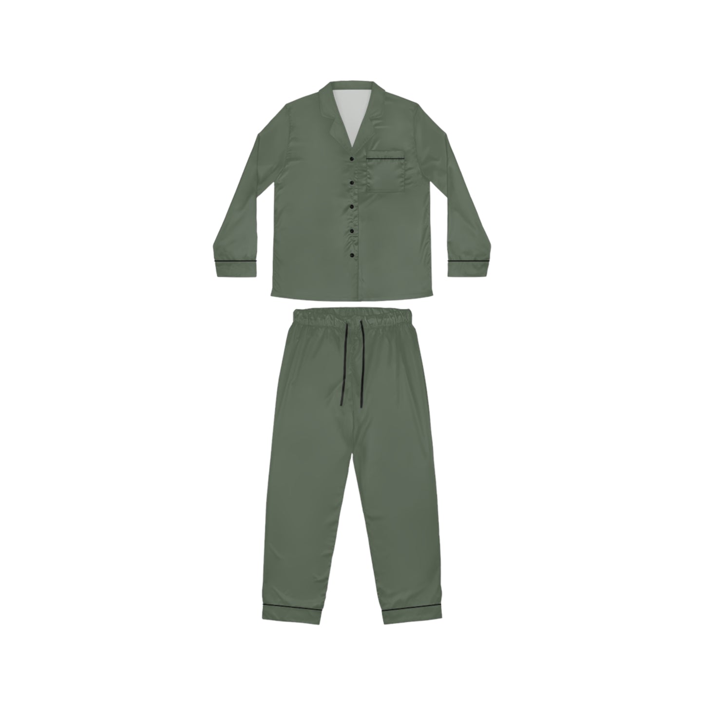 Dark Green Satin Pajamas