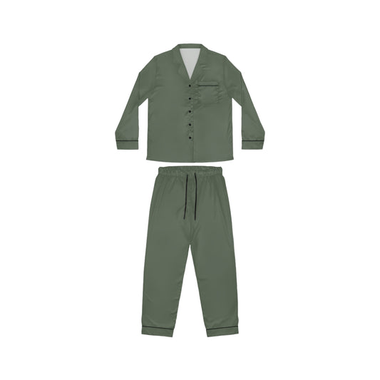 Dark Green Satin Pajamas